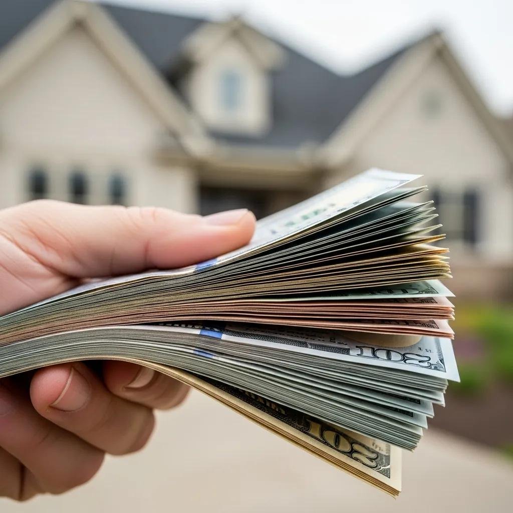 Hand holding cash to show savings from skipping realtor commissions