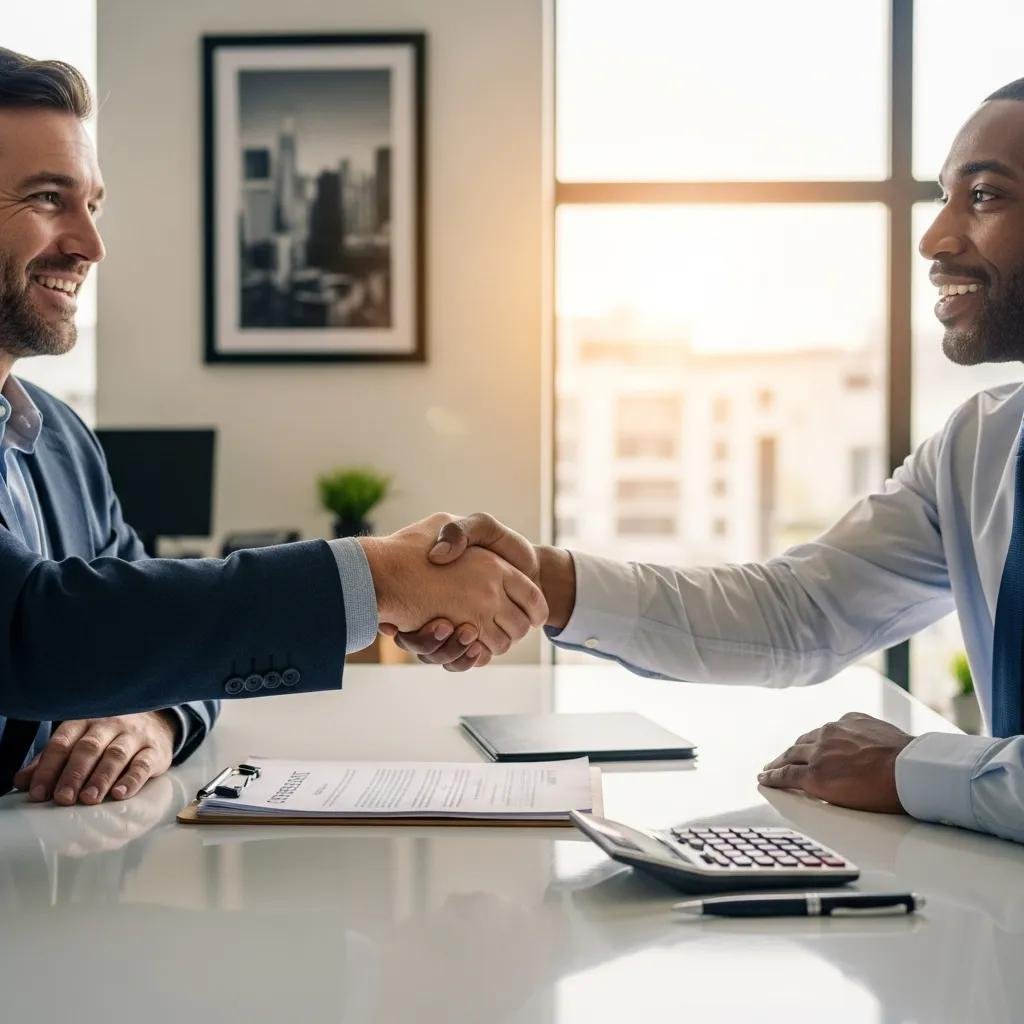 Handshake between a homeowner and a cash buyer, symbolizing a straightforward cash offer
