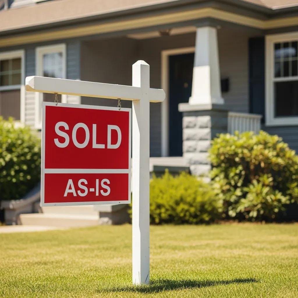 Sold sign in front of a house, showing the simplicity of selling as-is