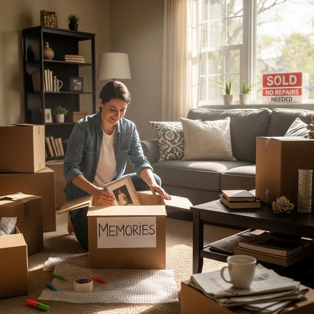Homeowner preparing to move — benefit of selling a house as-is