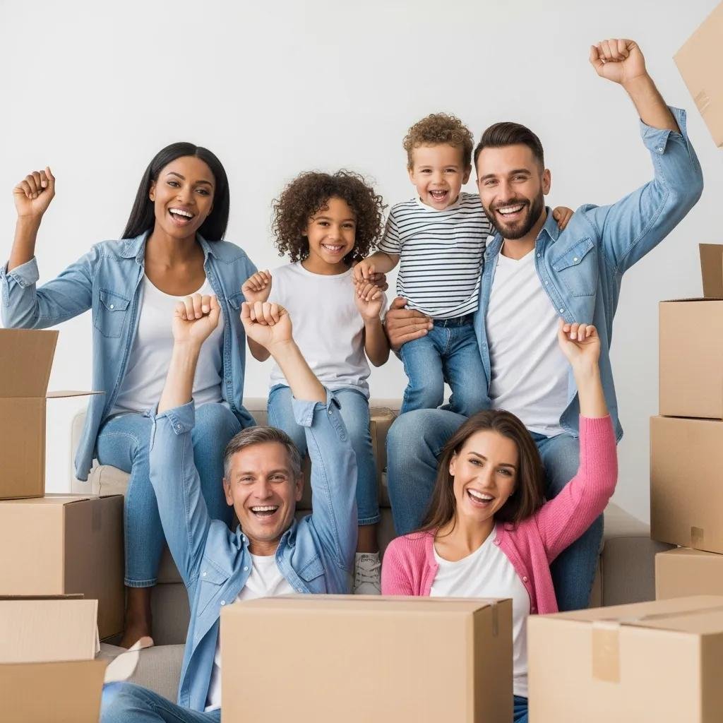 Family relieved after a quick cash sale — showing benefits of selling for cash