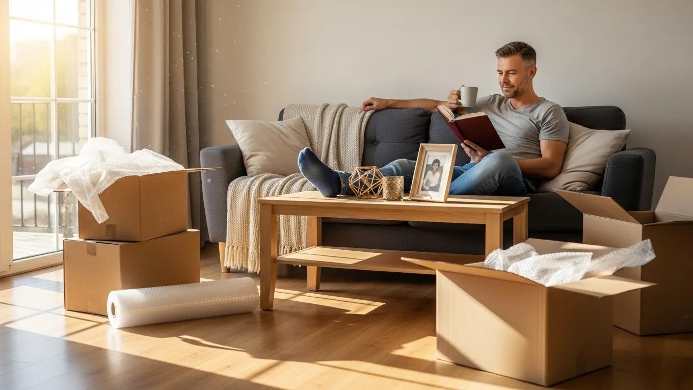 Homeowner enjoying a stress-free environment while selling their house as-is, highlighting the benefits of quick sales