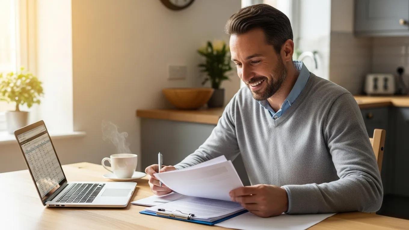 Homeowner reviewing documents, highlighting benefits of selling without a realtor