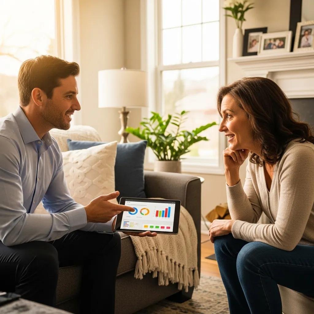 Local buyer explaining the fast cash offer process to a homeowner